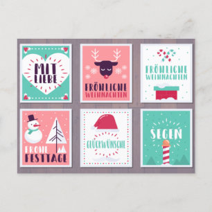 GERMAN FRÖHLICHE WEIHNACHTEN CHRISTMAS CARD PACK