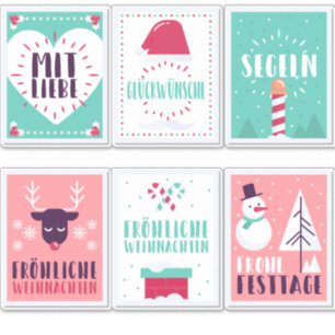 German Fröhliche Weihnachten Christmas card pack