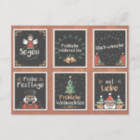 GERMAN FRÖHLICHE WEIHNACHTEN CHRISTMAS CARD SET