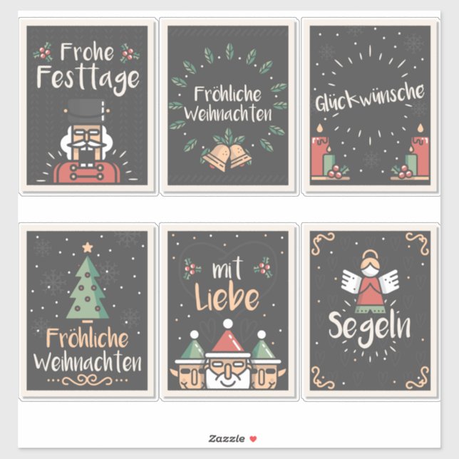 German Fröhliche Weihnachten Christmas card set (Sheet)