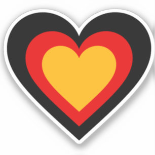German / Germany Flag Heart Sticker