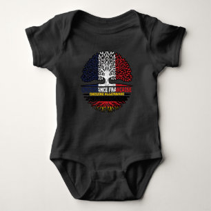 German Germany French France Tree Roots Flag Baby Bodysuit