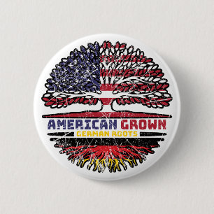 German Germany US American UUSA United States Tree 6 Cm Round Badge