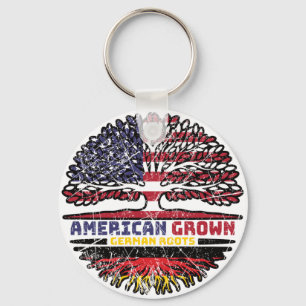 German Germany US American UUSA United States Tree Key Ring