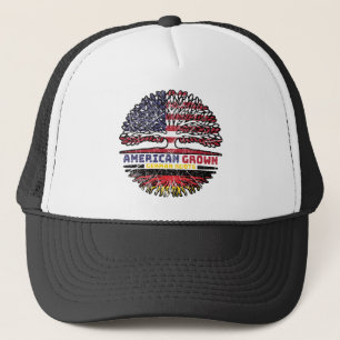 German Germany US American UUSA United States Tree Trucker Hat