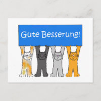 German Get Well Soon Cartoon Cats