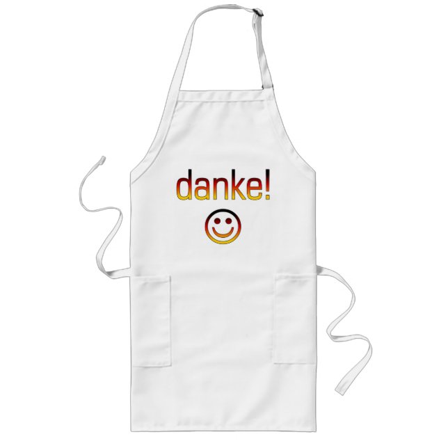 German Gifts : Thank You / Danke Face Long Apron (Front)