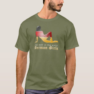 German Girl Silhouette Flag T-Shirt