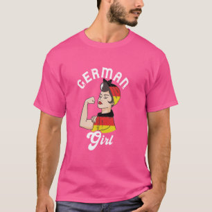 German Girl Strong Pride Deutschland Flag Proud Ge T-Shirt