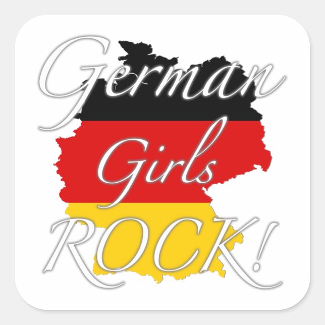 German Girls Rock! Square Sticker (Front)