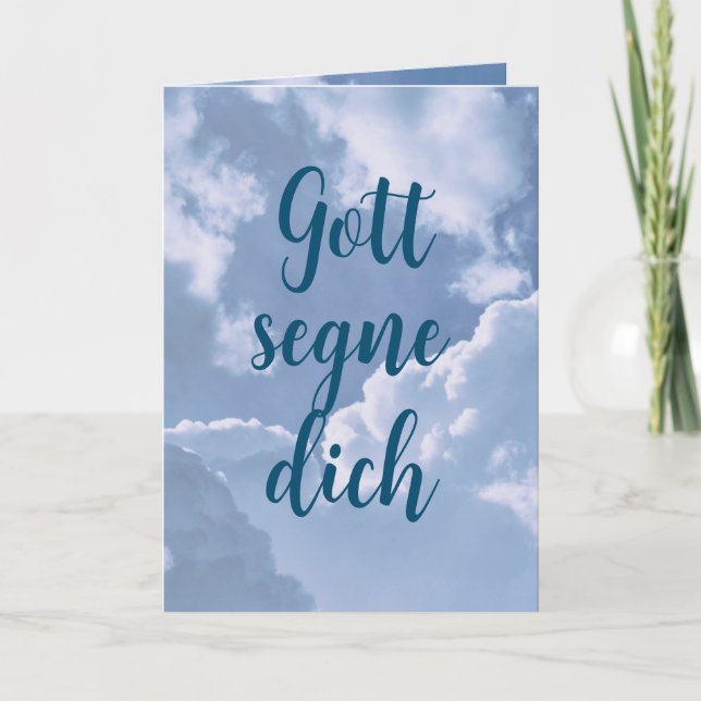 German God Bless You Religious Thank You Card (Front)