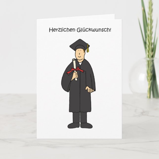 German Graduation Congratulations for Him Card (Front)