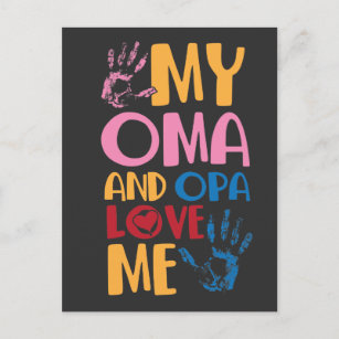 German Granddaughter grandkid Oma and Opa Love Me Postcard