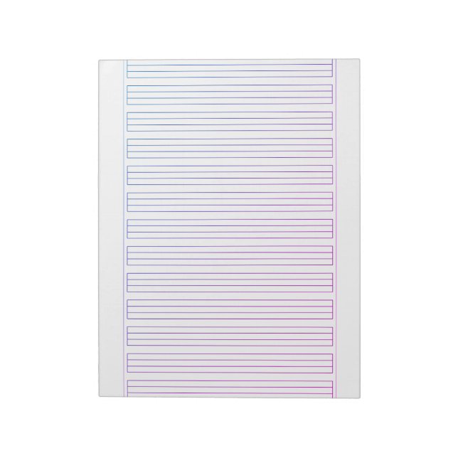 German Handwriting Paper – 3 Line with Border Notepad (Rotated)