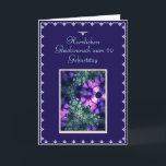 German: Happy 60th Birthday Card<br><div class="desc">Greeting card in German with modified picture of purple flowers. Personalise your message! Photography by Maria Santos ( Lusinhas do Sul)</div>