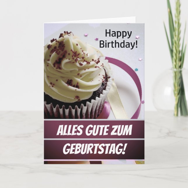 German Happy Birthday Alles Gute zum Geburtstag Card (Front)