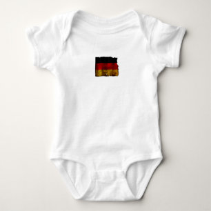 German Happy Mother’s Day on Vintage Flower Meadow Baby Bodysuit