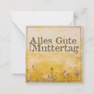 German Happy Mother’s Day on Vintage Flower Meadow Card