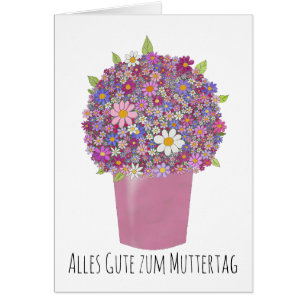 German Happy Mother’s Day Pink bouquet of flowers