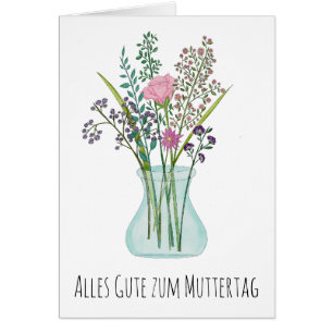 German Happy Mother’s Day Pink bouquet of flowers
