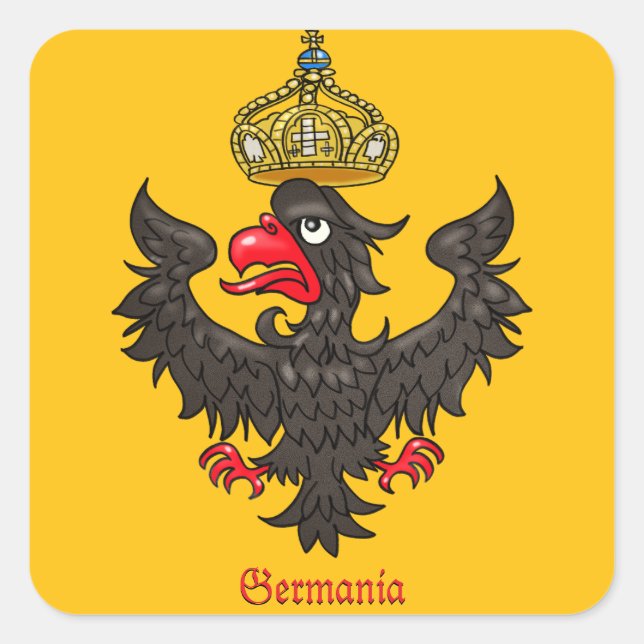 German Heraldic Eagle Square Sticker (Front)