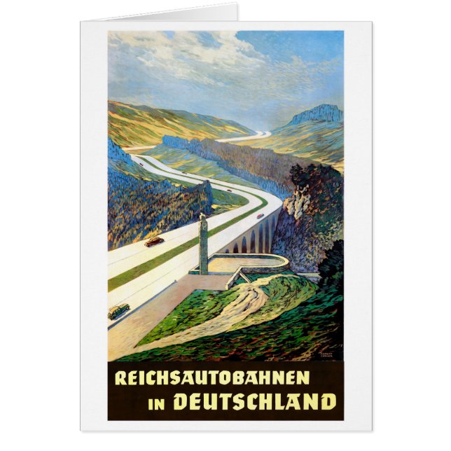 German Highways Vintage Travel Poster Restored (Front)