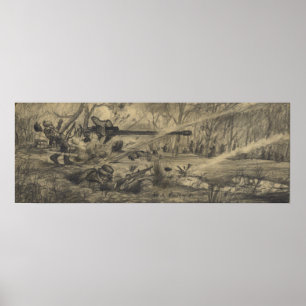 German hit by artillary poster