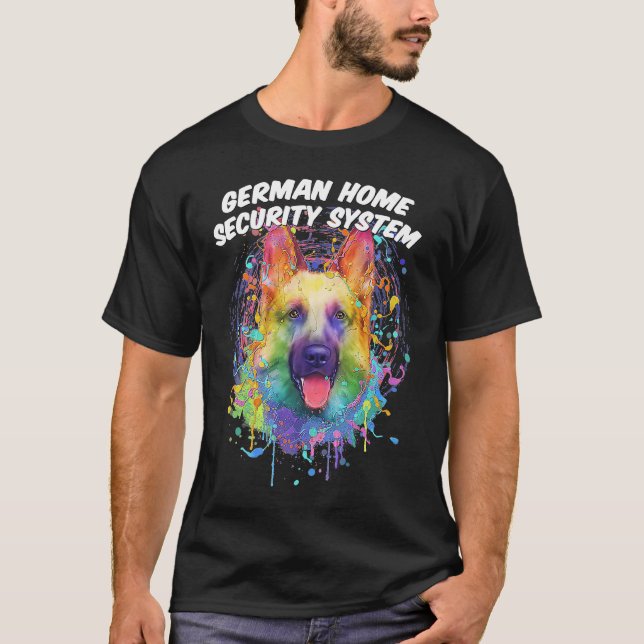German Home Security System German Shepherd Shepar T-Shirt (Front)