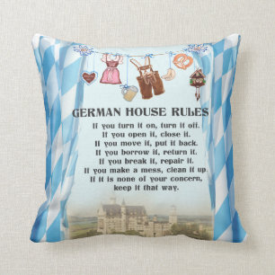 German House Rules Castle Neuschwanstein Pillow