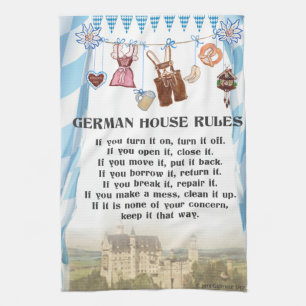 German House Rules Kitchen Cloth