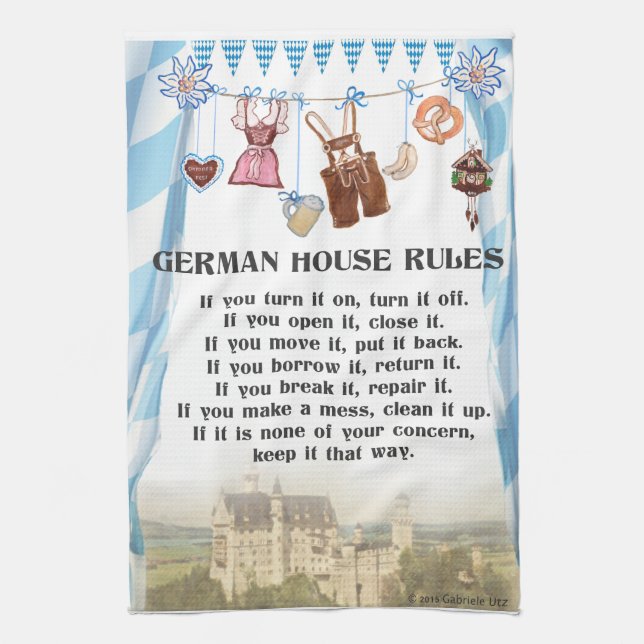 German House Rules Kitchen Cloth (Vertical)