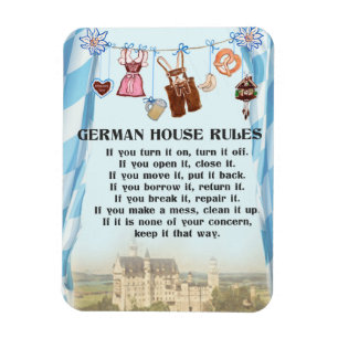 German House Rules Magnet