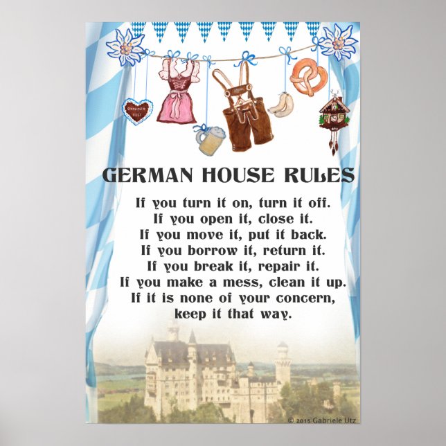 German House Rules Poster (Front)