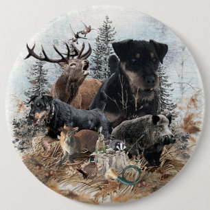 German Hunting Terrier (Jagdterrier) 6 Cm Round Badge