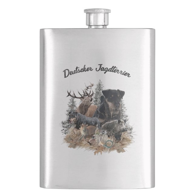 German Hunting Terrier (Jagdterrier)    Hip Flask (Front)
