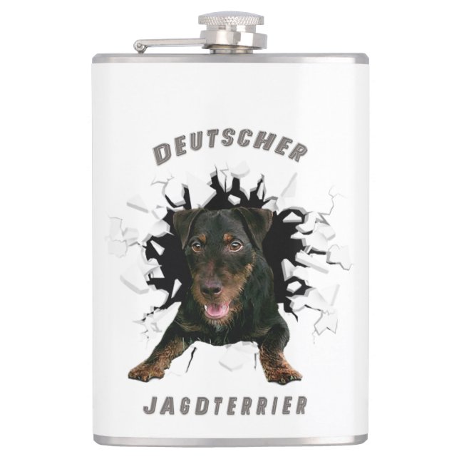 German Hunting Terrier (Jagdterrier)    Hip Flask (Front)