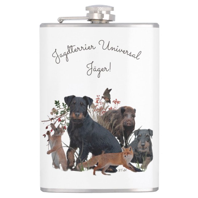 German Hunting Terrier (Jagdterrier)   Hip Flask (Front)