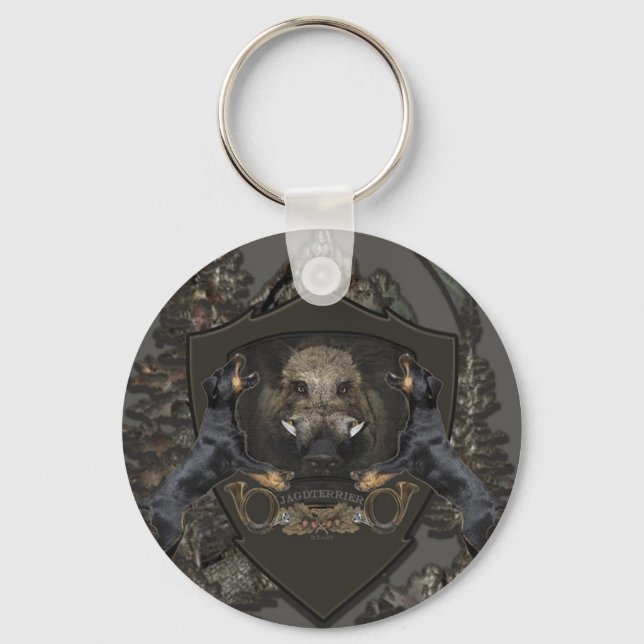 German Hunting Terrier (Jagdterrier) Key Ring (Front)