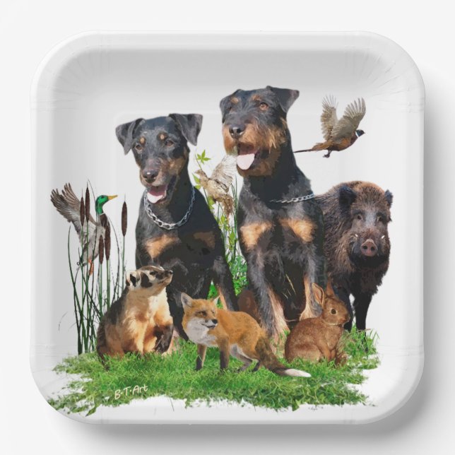 German Hunting Terrier (Jagdterrier)  Paper Plate (Front)