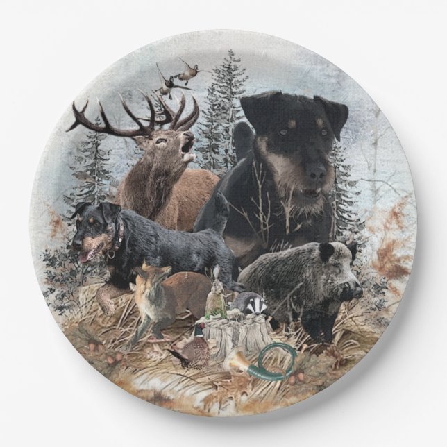 German Hunting Terrier (Jagdterrier)   Paper Plate (Front)