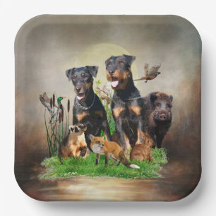 German Hunting Terrier (Jagdterrier)  Paper Plates