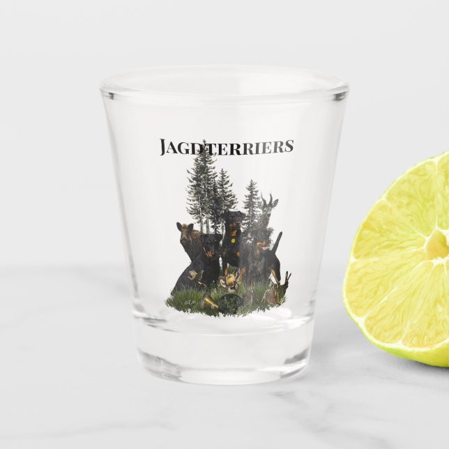 German Hunting Terrier (Jagdterrier) Shot Glass (Front)