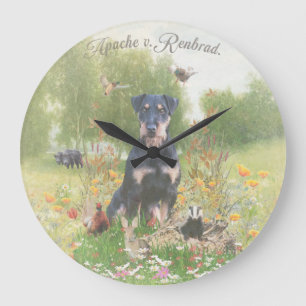 German Hunting Terrier (Jagdterrier)  Sticker Pape Large Clock