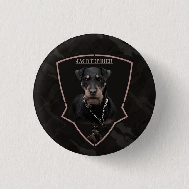 German Hunting Terrier (Jagdterrier)  T-Shirt Truc 3 Cm Round Badge (Front)
