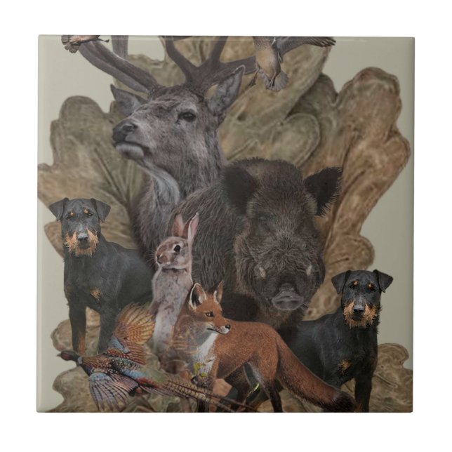 German Hunting Terrier (Jagdterrier) Tapestry Post Tile (Front)