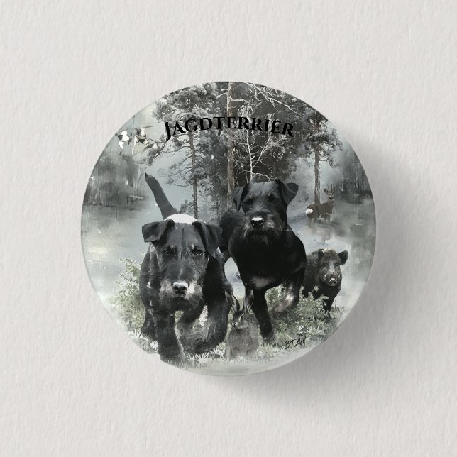 German Hunting Terriers  3 Cm Round Badge (Front)