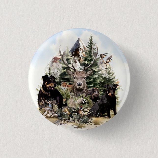 German Hunting Terriers  3 Cm Round Badge (Front)