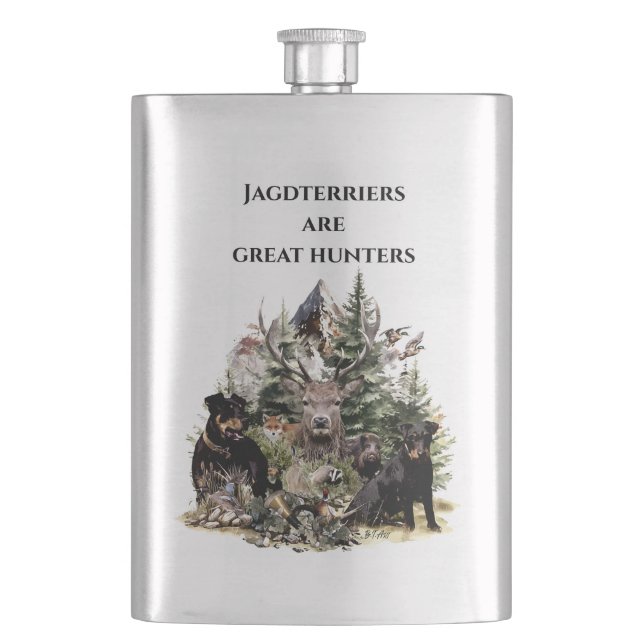 German Hunting Terriers  Hip Flask (Front)