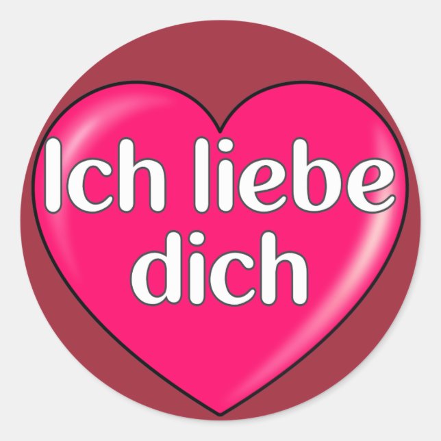 German - I love you Classic Round Sticker (Front)