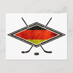 German Ice Hockey Flag Postcard